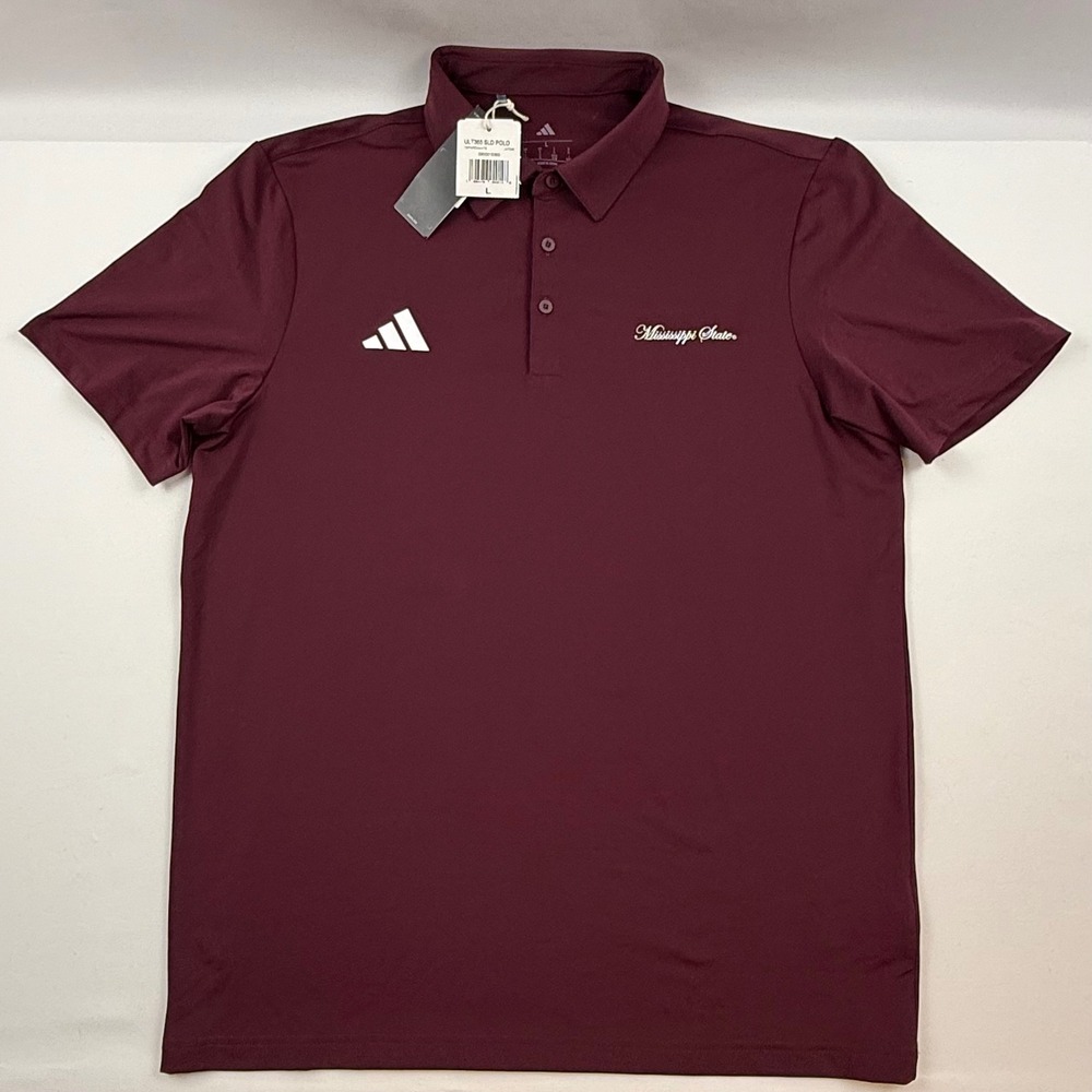 Adidas Mississippi State Bulldogs Ultimate365 Polo Shirt Maroon Mens L JV7046